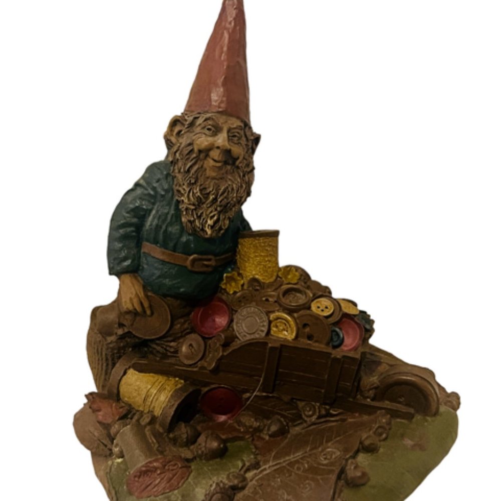 Tom Clark figurine gnome elf SIGNED sculpture Cairn Taylor wagon buttons 1985